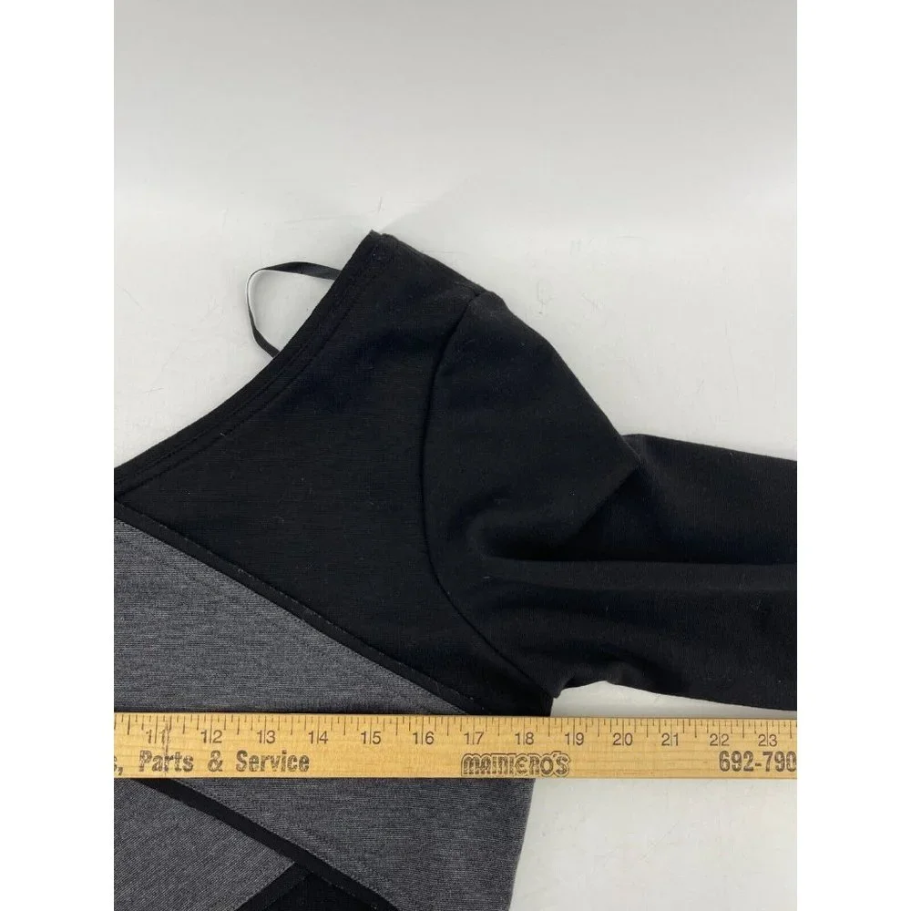 Sandra Darren Women's Black Gray Long Sleeve Stretch Cocktail Dress Size 12 - Picture 11 of 15